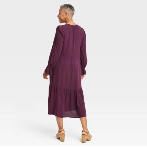 KNOX Rose Woman's Long Sleeve Embroidered A-line Maxi Dress size Medium boho - Picture 3 of 5